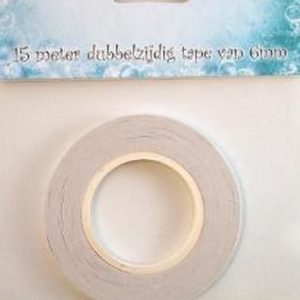 TISSUE TAPE DUBBELZIJDIG KLEVEND 6 MM